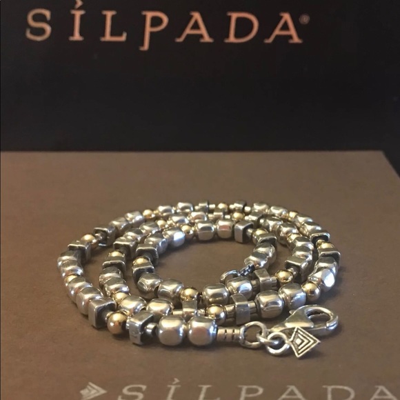 Silpada RARE Sterling Silver & 14k Gold Filled Nugget Necklace - Picture 7 of 16